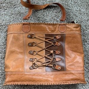 Leather tote bag